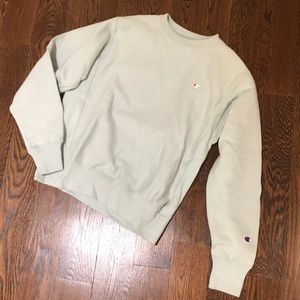 Mint blue champion crew neck sweatshirt